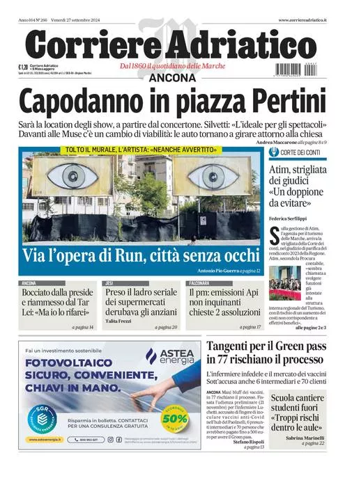 Prima-pagina-corriere adriatico-edizione-di-oggi-27-09-2024